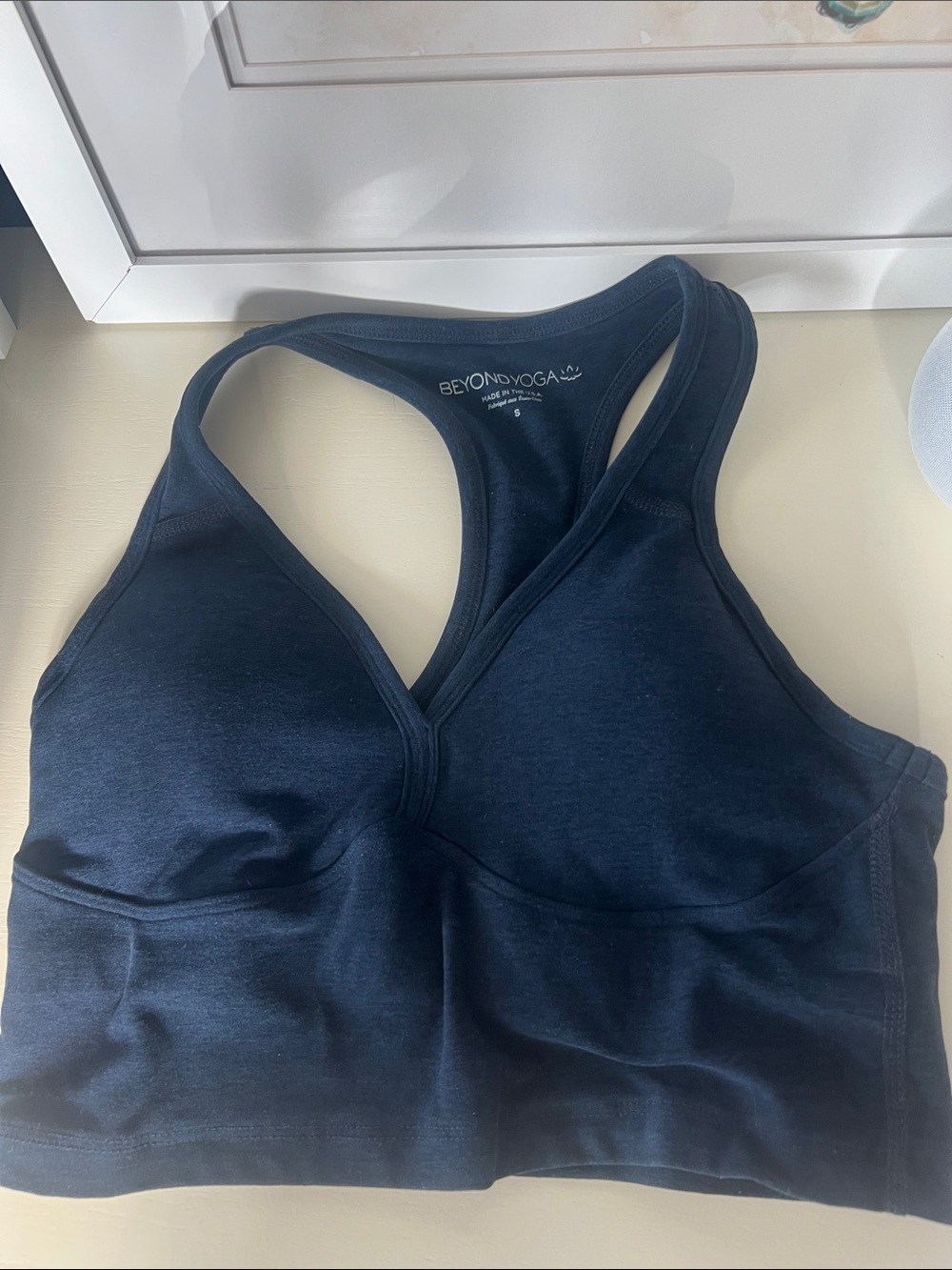 Beyond Yoga spacedye navy blue lift your spirts sports bra  small